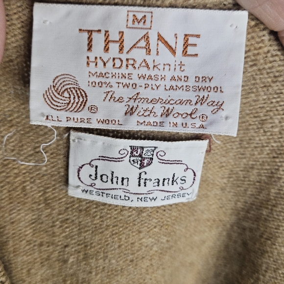 Vintage John Franks Wool Sweater Tan Size Medium - Picture 6 of 6